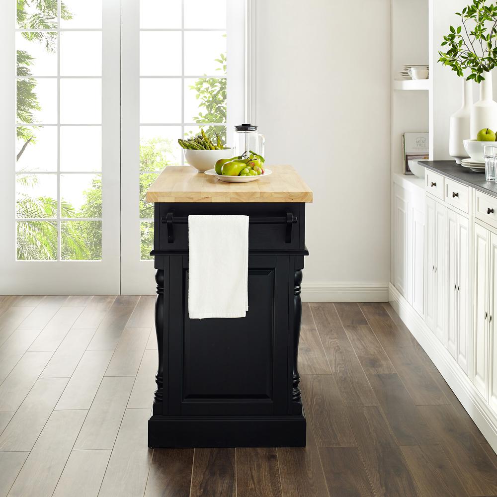 Oxford Kitchen Island W/X-Back Stools Black - Kitchen Island, 2 Counter Height Bar Stools. Picture 10