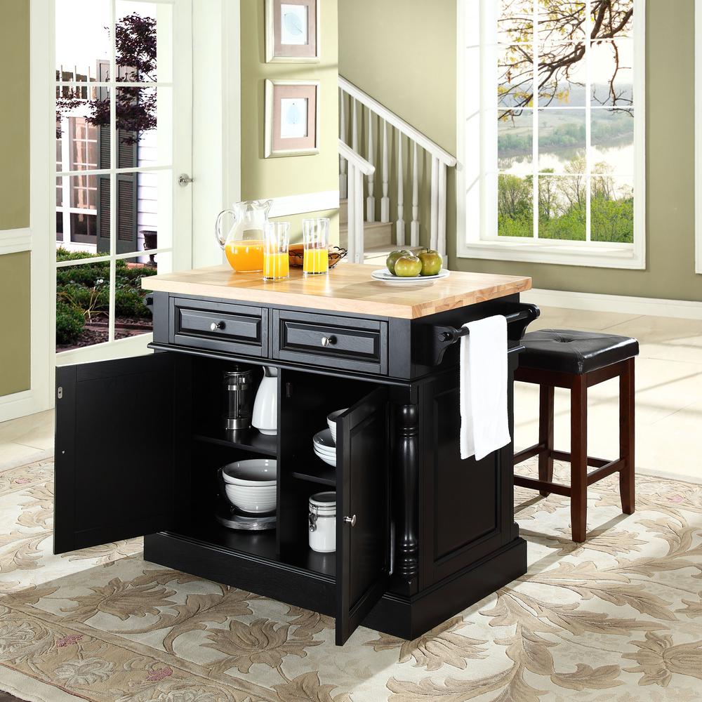 Oxford Kitchen Island W/Square Seat Stools. Picture 3
