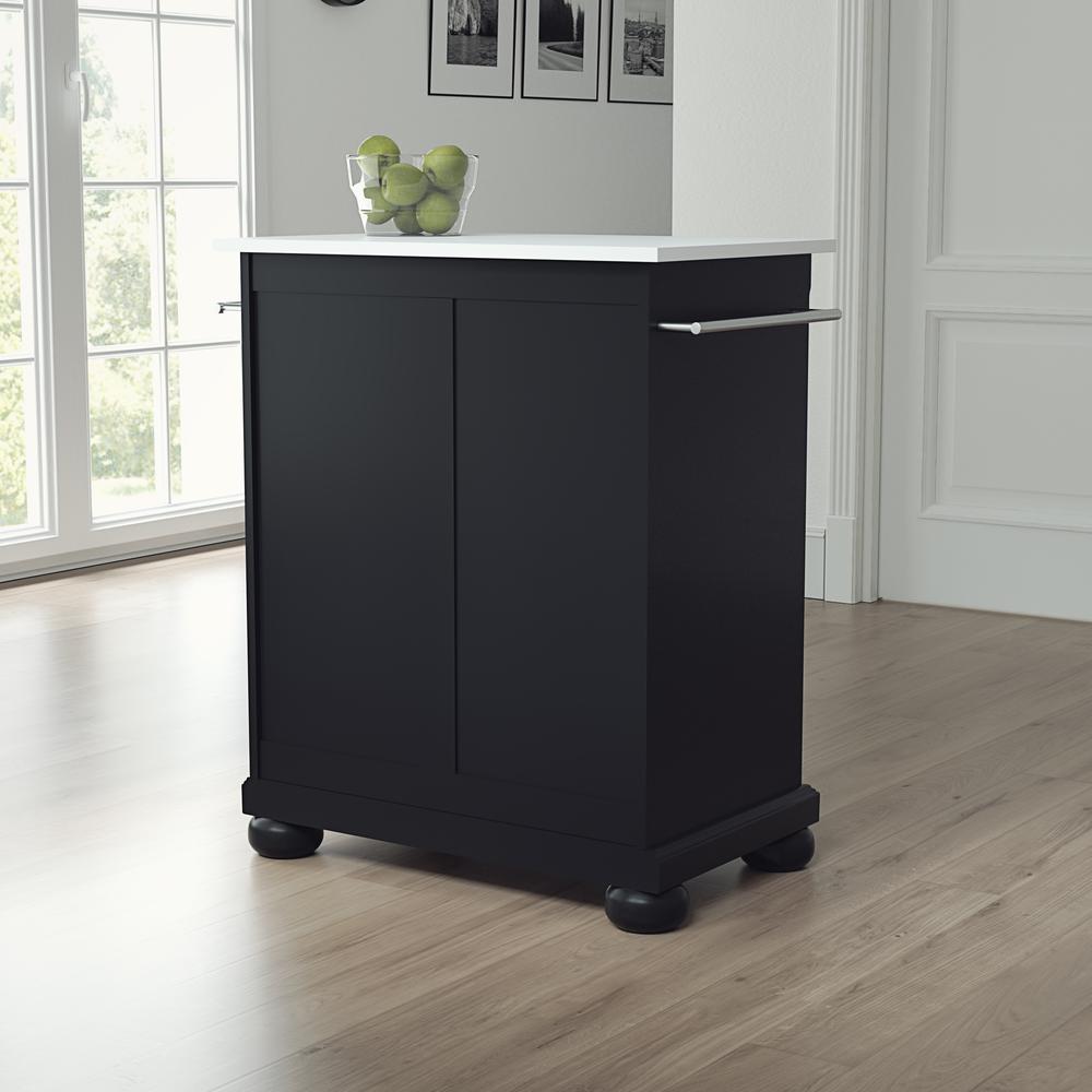 Alexandria Stone Top Portable Kitchen Island/Cart. Picture 4