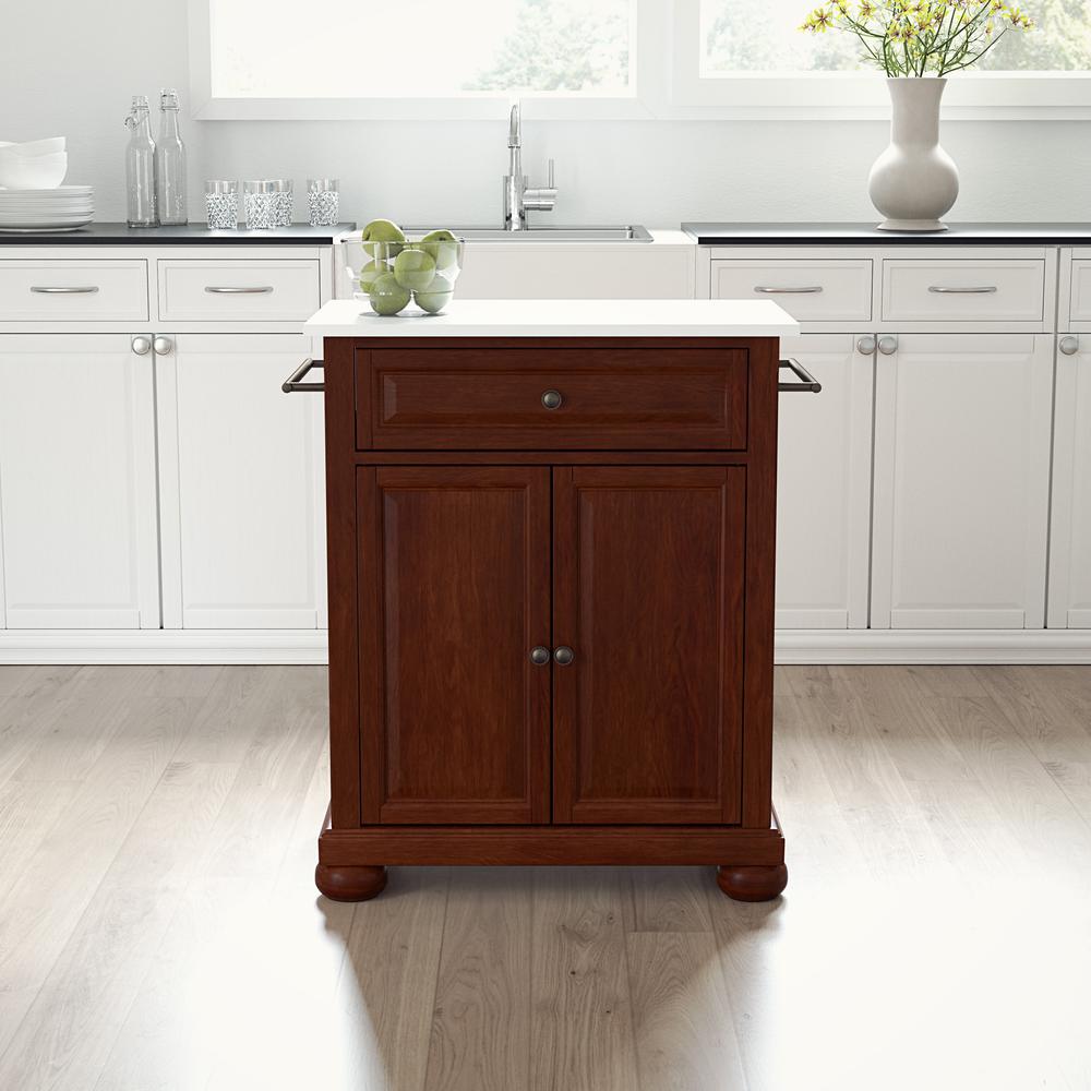 Alexandria Stone Top Portable Kitchen Island/Cart. Picture 2