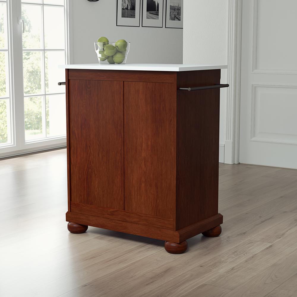 Alexandria Stone Top Portable Kitchen Island/Cart. Picture 4