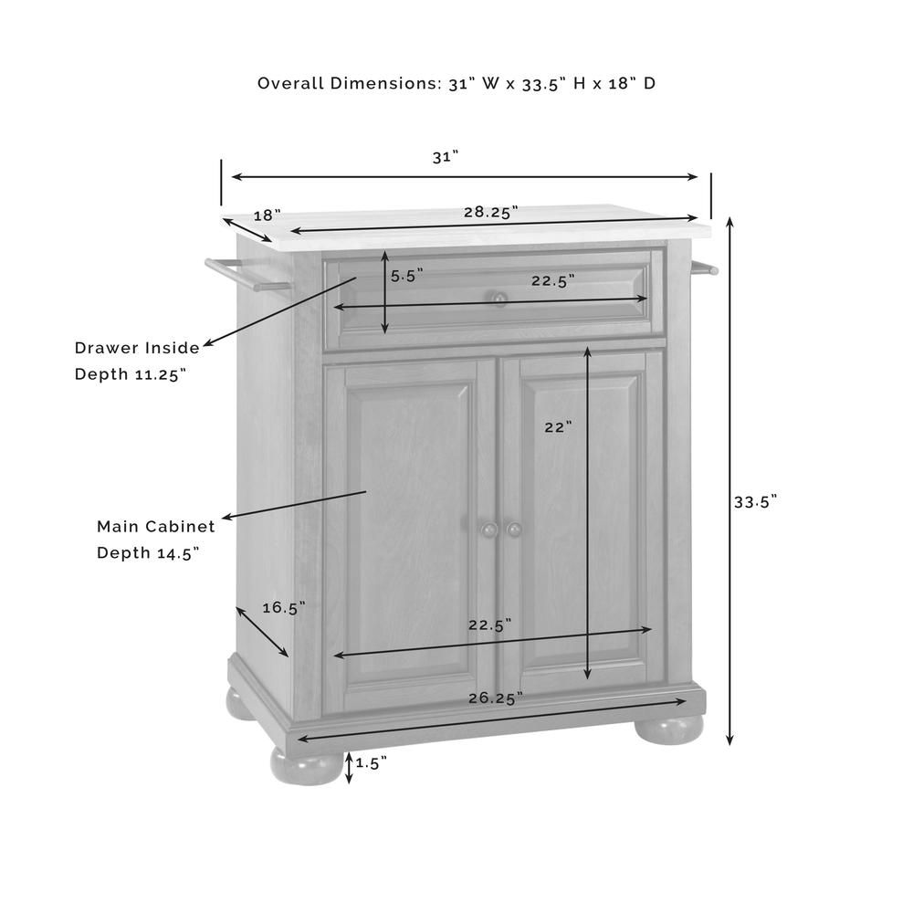 Alexandria Stone Top Portable Kitchen Island/Cart. Picture 12
