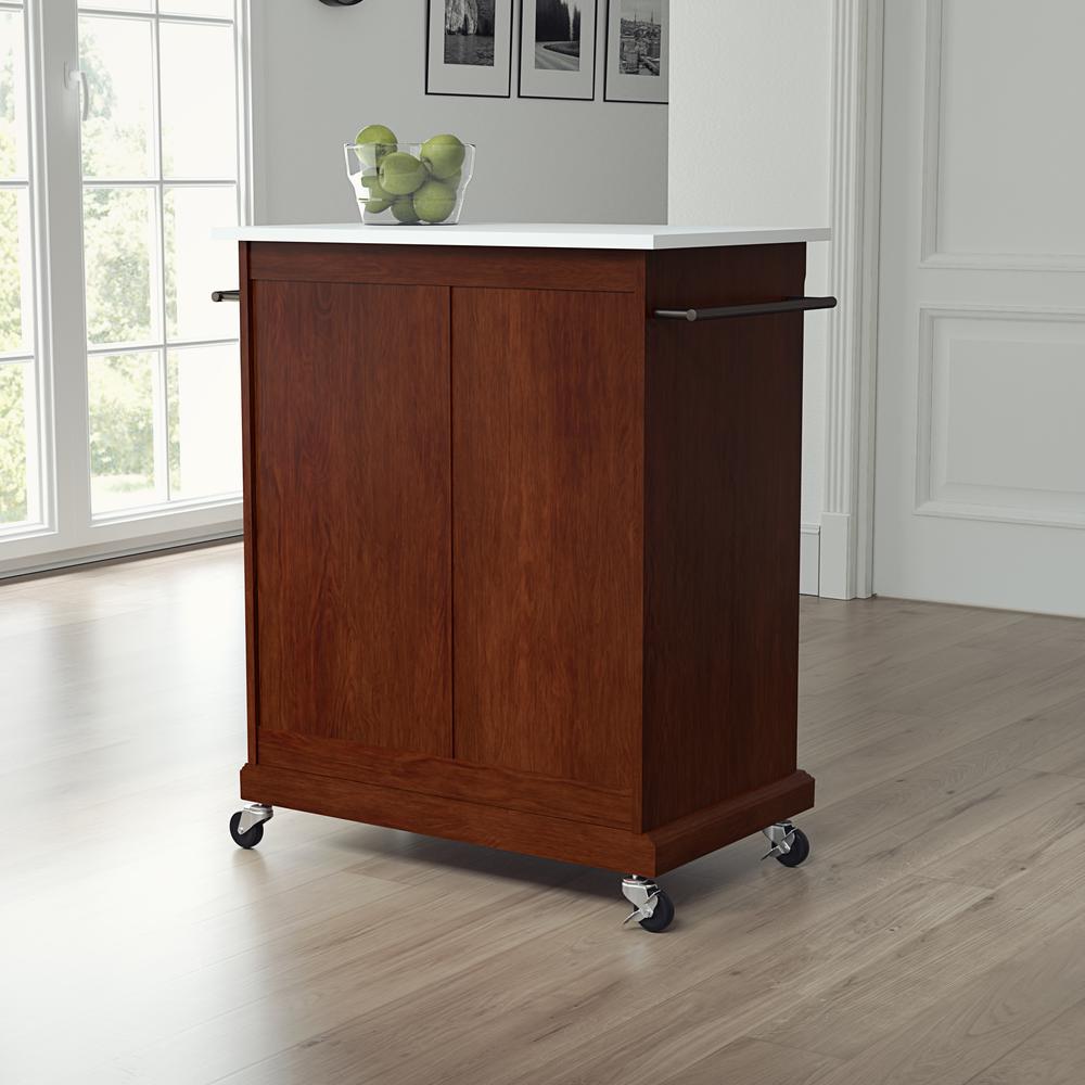 Compact Stone Top Kitchen Cart. Picture 4