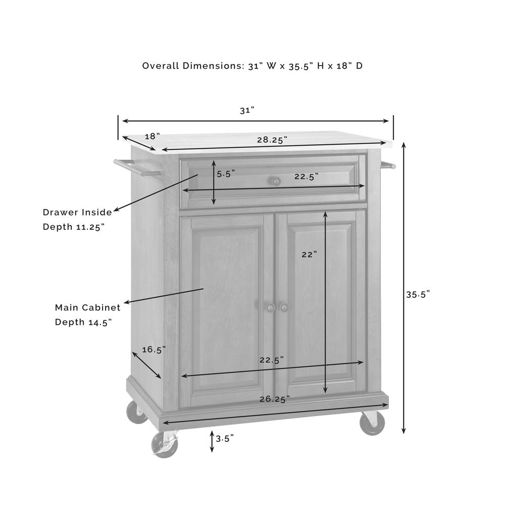 Compact Stone Top Kitchen Cart. Picture 8