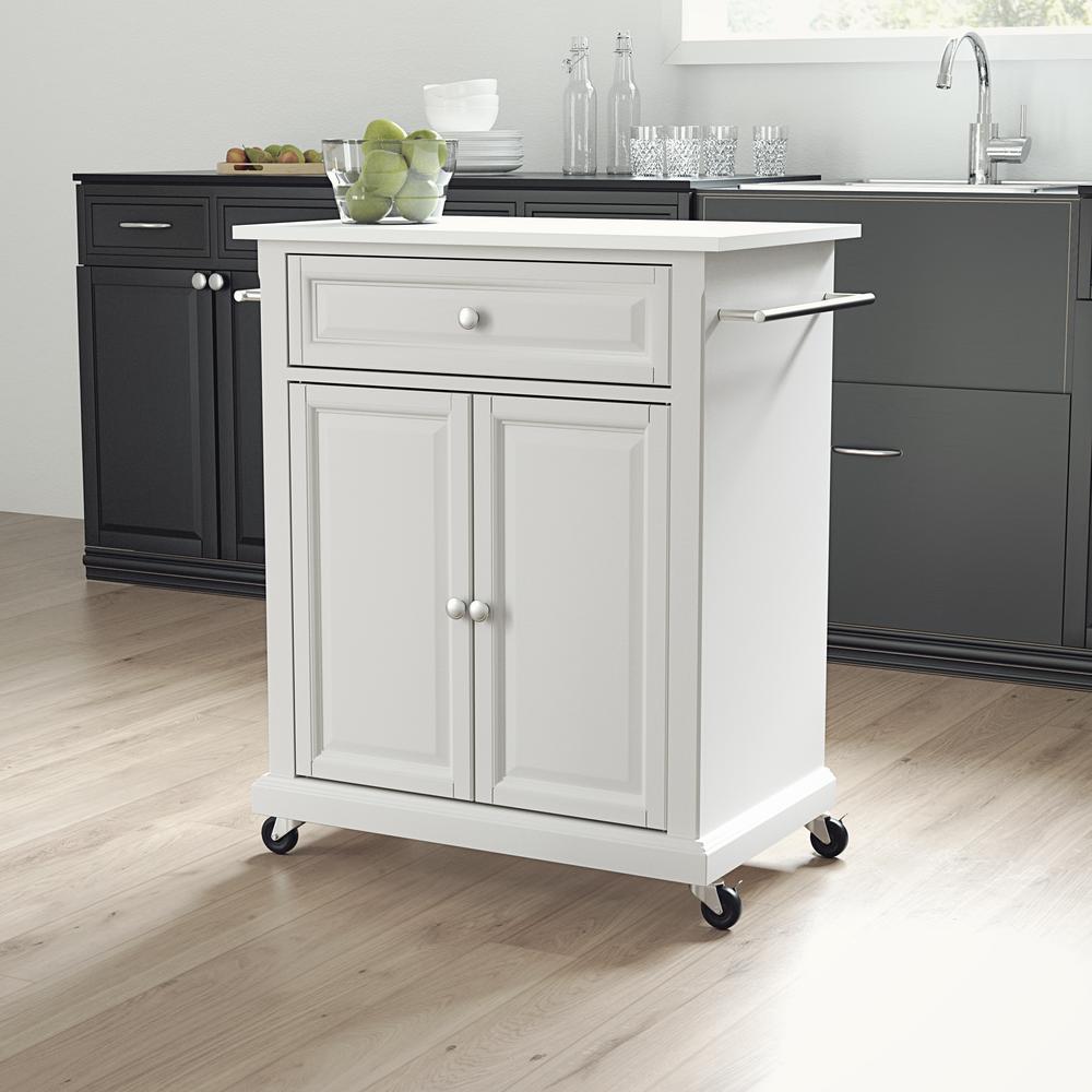 Compact Stone Top Kitchen Cart. Picture 3