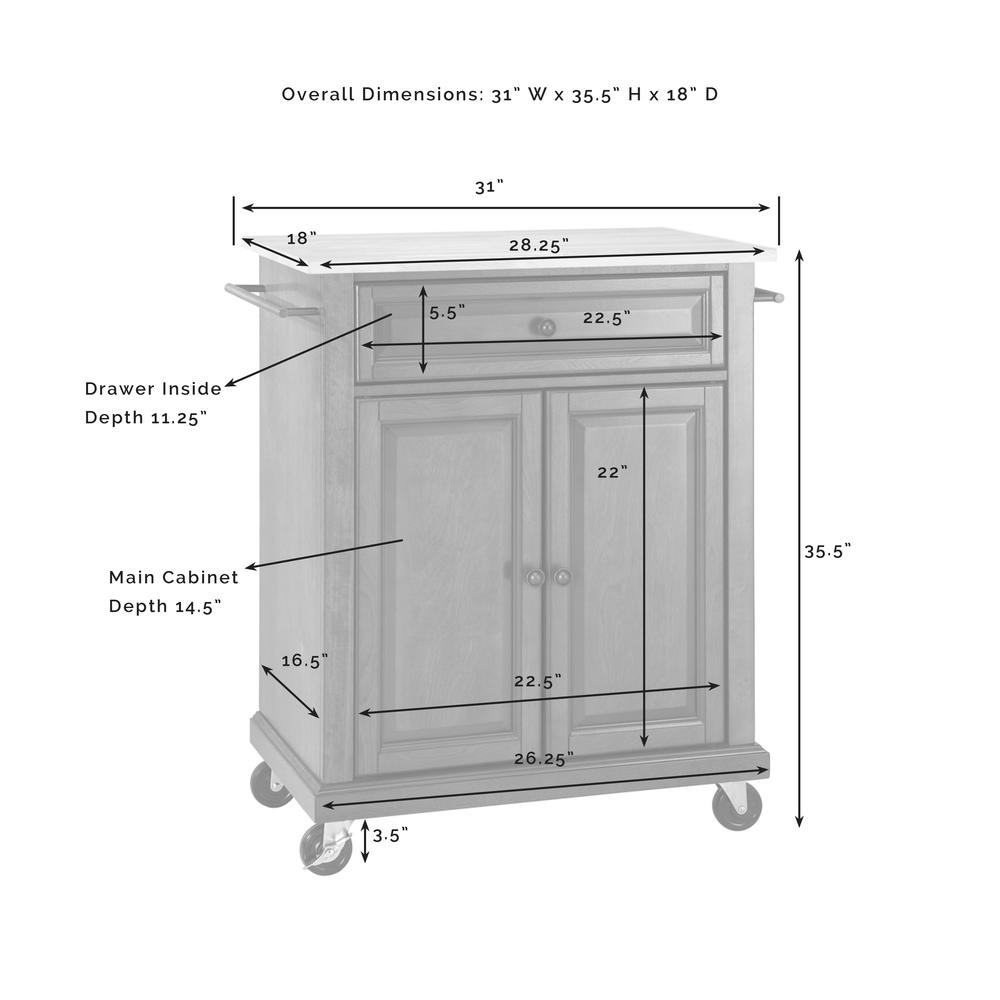 Compact Stone Top Kitchen Cart. Picture 8