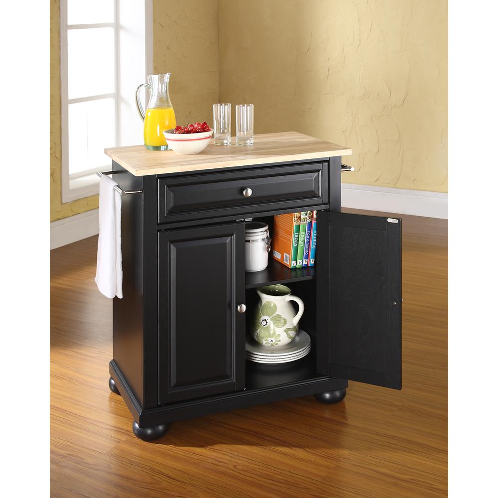 Alexandria Wood Top Portable Kitchen Island/Cart. Picture 3