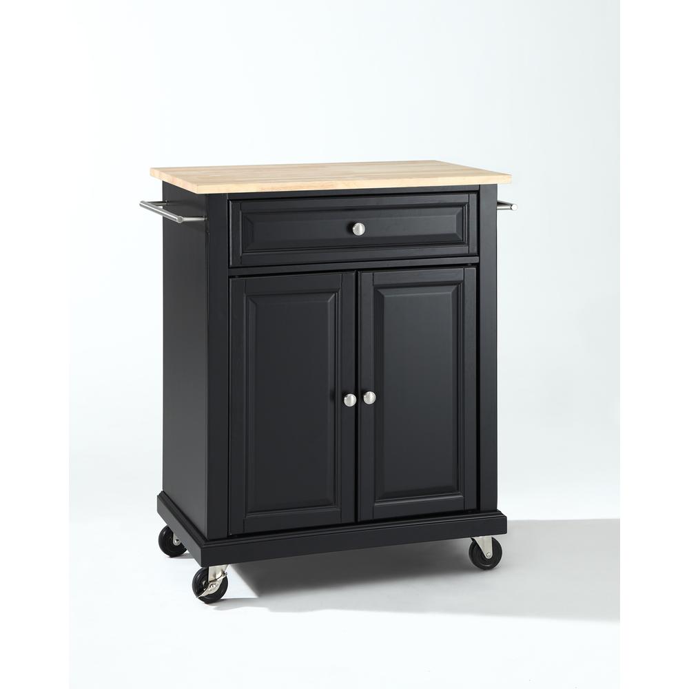 Compact Wood Top Kitchen Cart. Picture 1