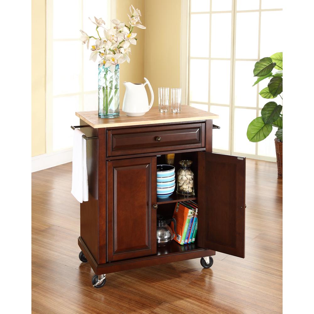 Compact Wood Top Kitchen Cart. Picture 3