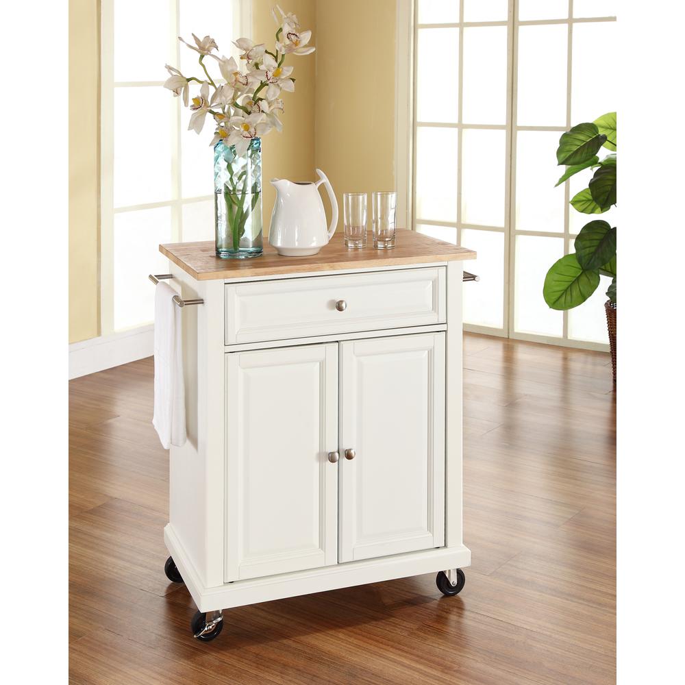 Compact Wood Top Kitchen Cart. Picture 2