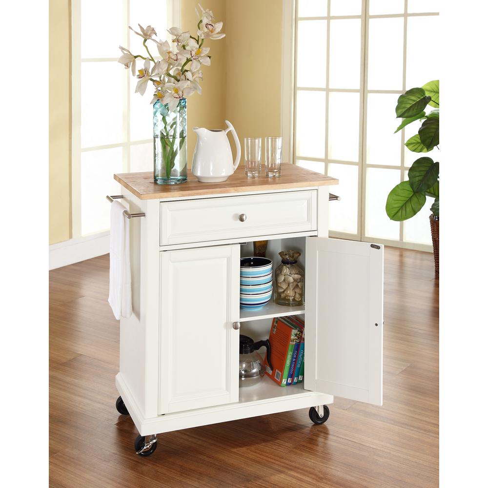 Compact Wood Top Kitchen Cart. Picture 3