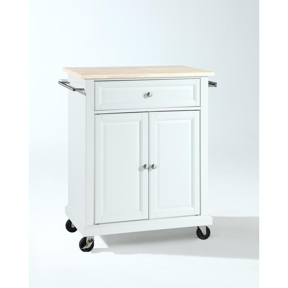 Compact Wood Top Kitchen Cart. Picture 1
