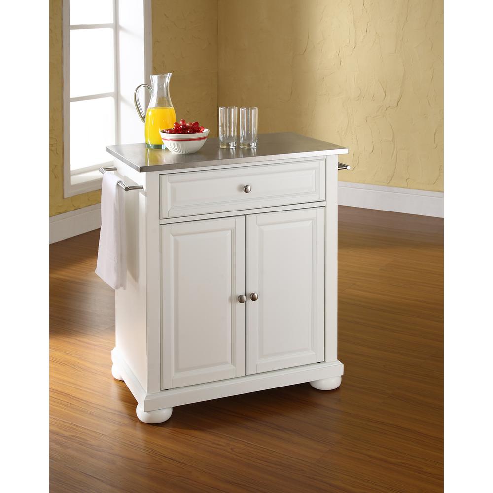 Alexandria Stainless Steel Top Portable Kitchen Island/Cart. Picture 2