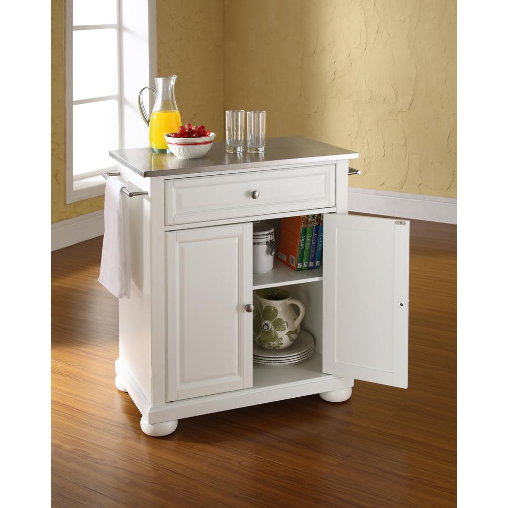Alexandria Stainless Steel Top Portable Kitchen Island/Cart. Picture 3