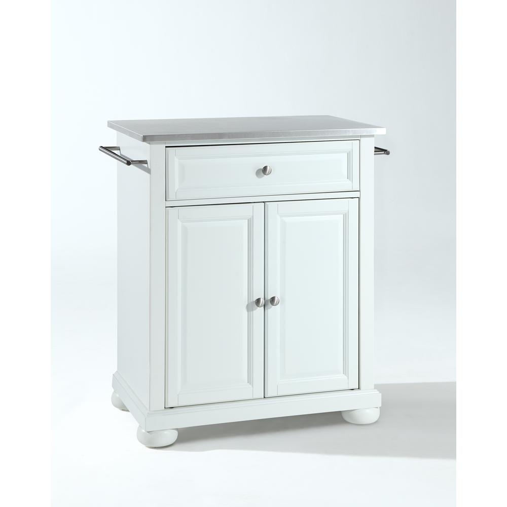 Alexandria Stainless Steel Top Portable Kitchen Island/Cart. Picture 1