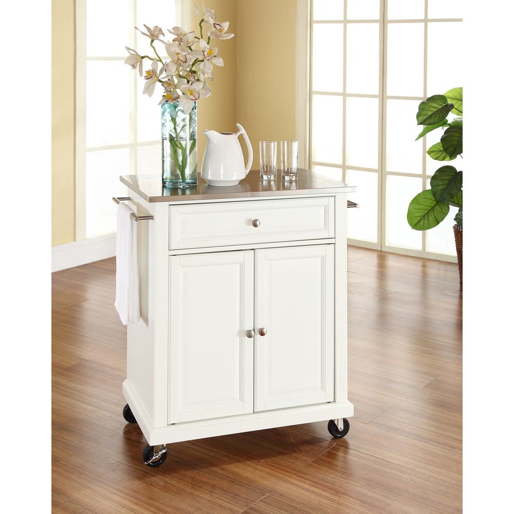 Compact Stainless Steel Top Kitchen Cart. Picture 2
