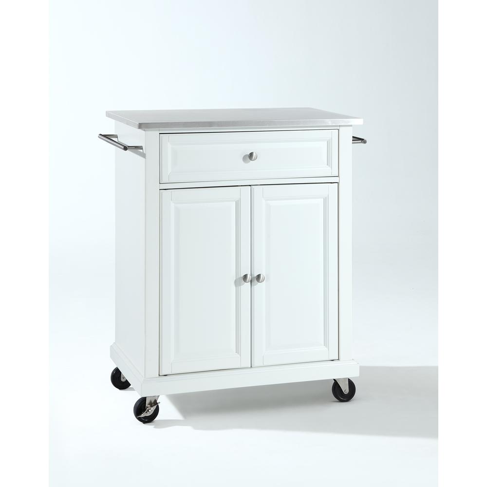 Compact Stainless Steel Top Kitchen Cart. Picture 1
