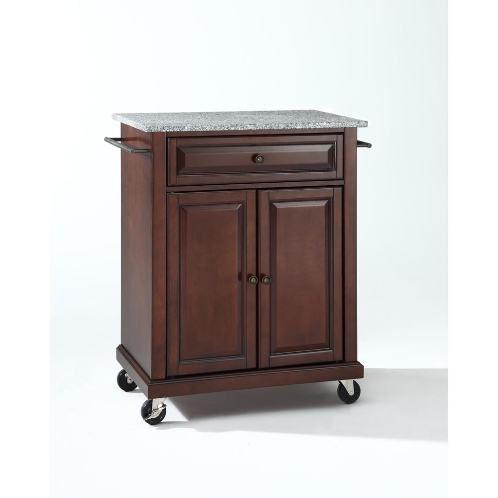 Compact Granite Top Kitchen Cart. Picture 1