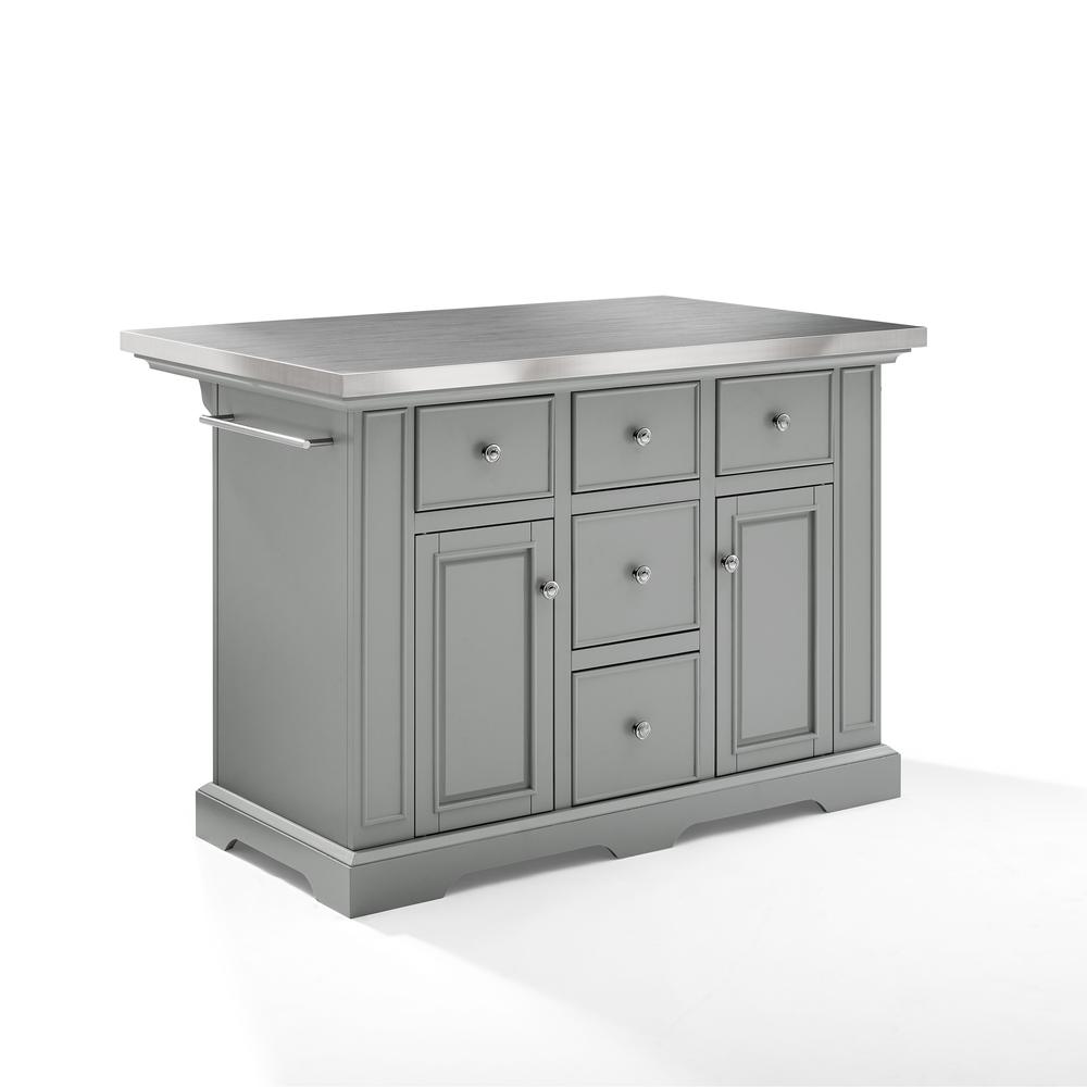 Julia Kitchen Island Gray/Stainless Steel. Picture 9