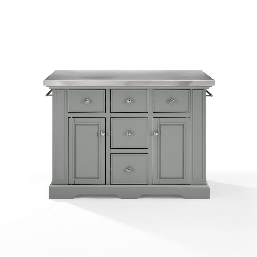 Julia Kitchen Island Gray/Stainless Steel. Picture 10