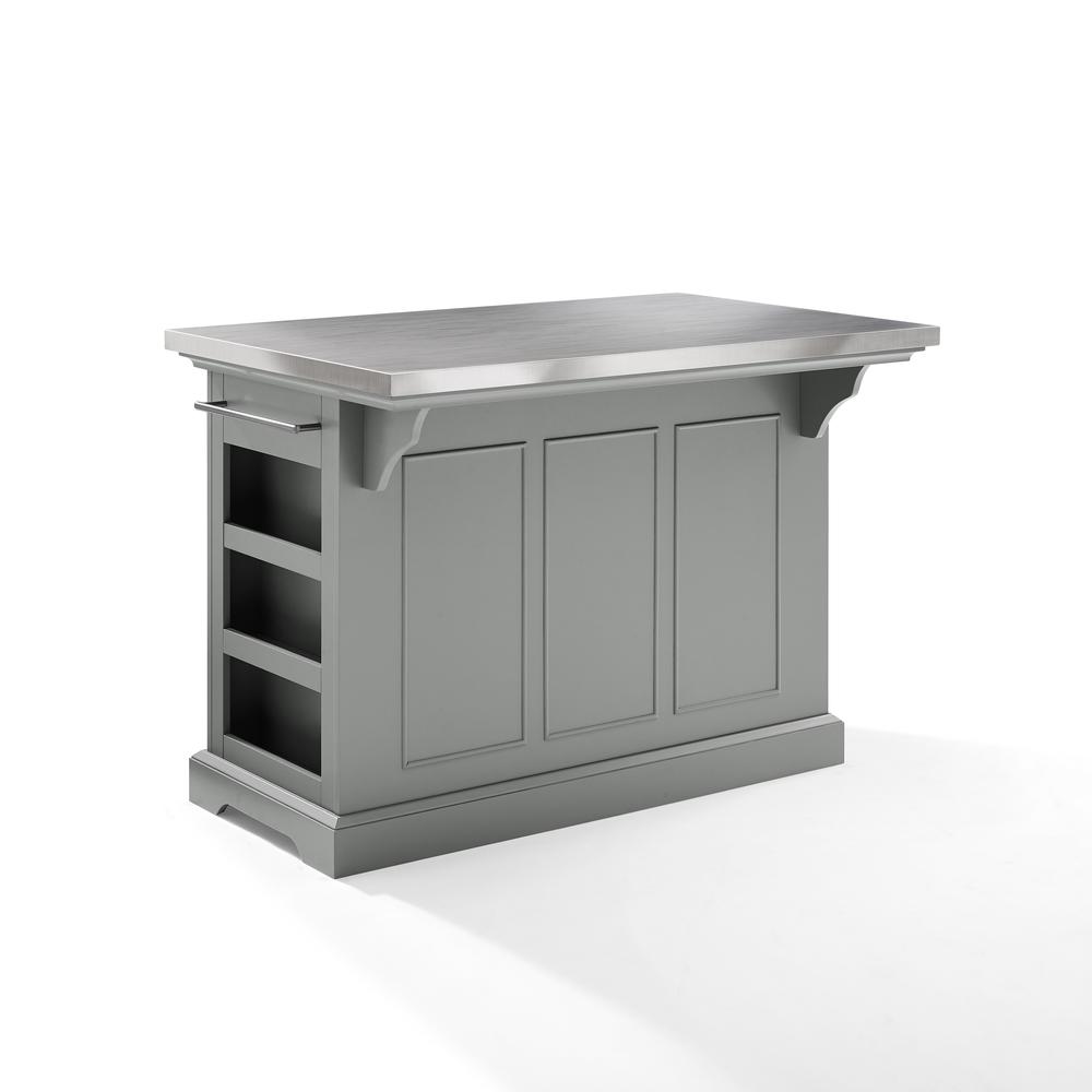 Julia Kitchen Island Gray/Stainless Steel. Picture 12