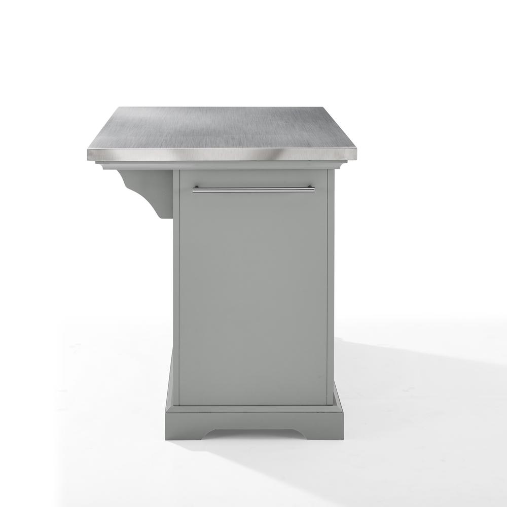 Julia Kitchen Island Gray/Stainless Steel. Picture 13