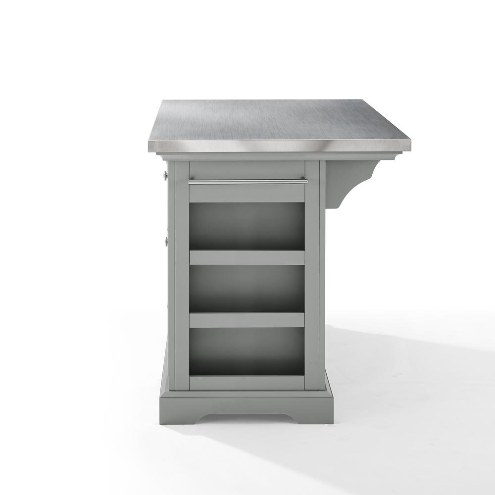 Julia Kitchen Island Gray/Stainless Steel. Picture 14