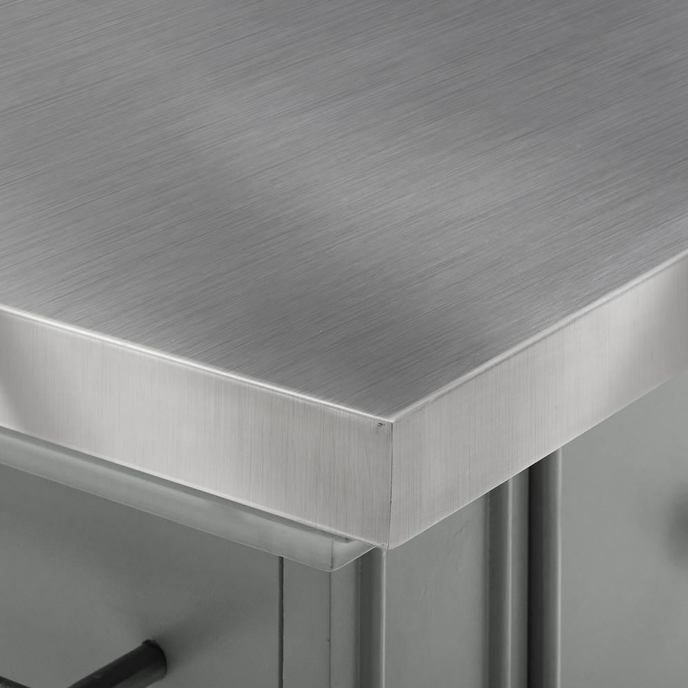 Julia Kitchen Island Gray/Stainless Steel. Picture 15