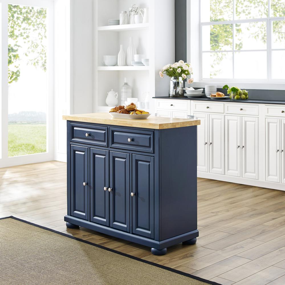 Madison Kitchen Island Navy. Picture 3