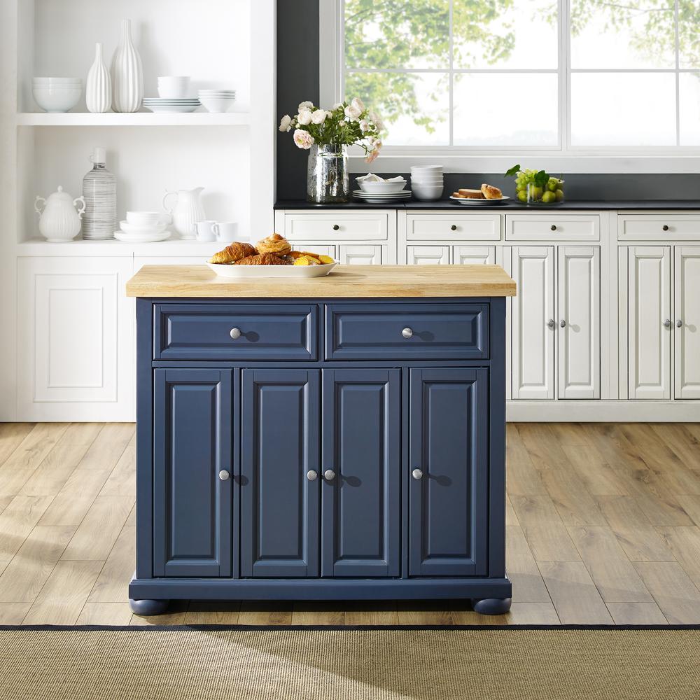 Madison Kitchen Island Navy. Picture 4