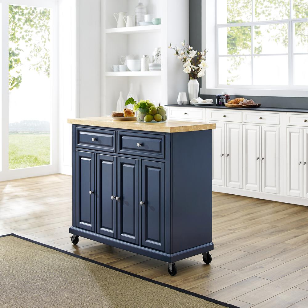 Madison Kitchen Cart Navy. Picture 3