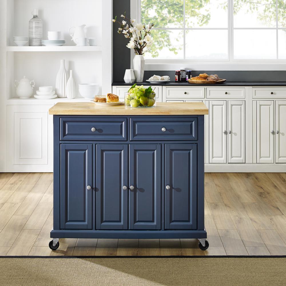 Madison Kitchen Cart Navy. Picture 4