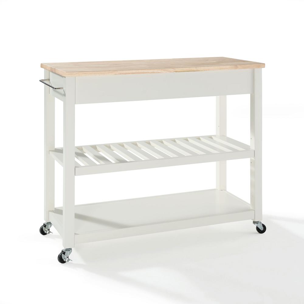 Wood Top Kitchen Prep Rolling Cart. Picture 6