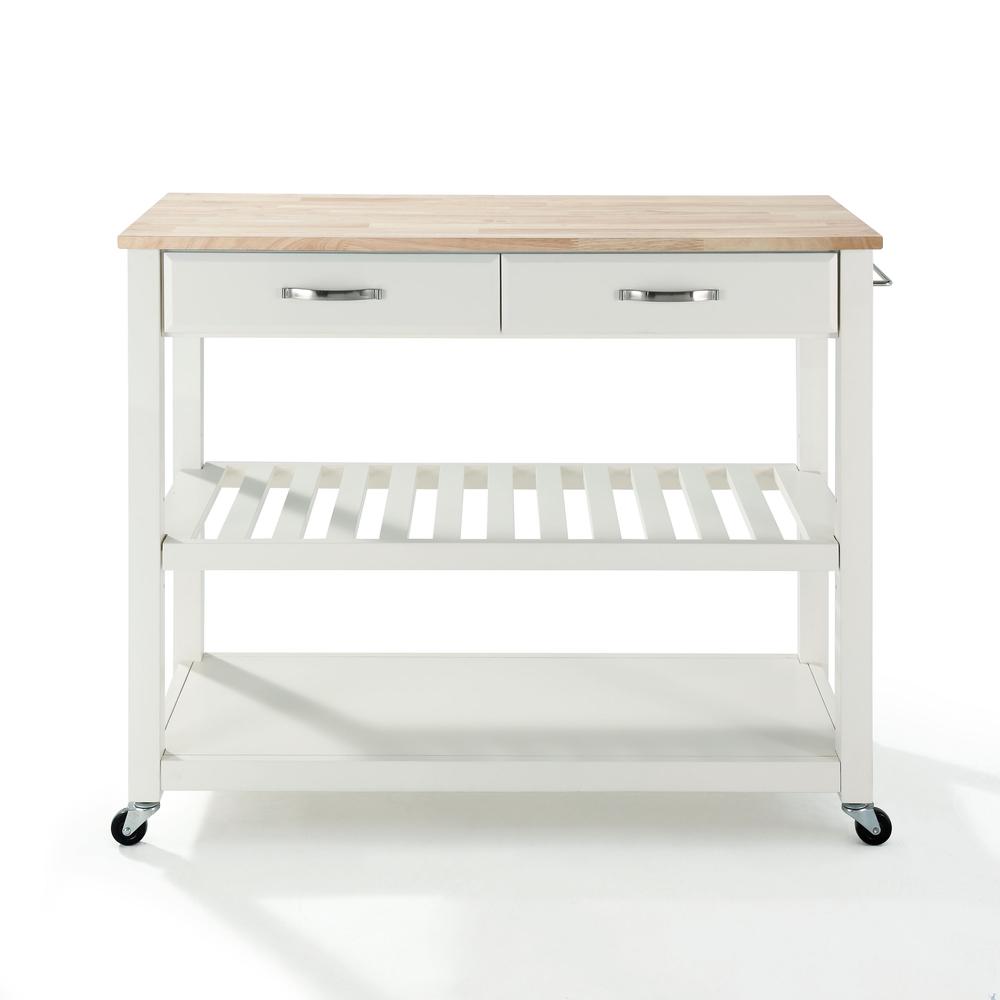 Wood Top Kitchen Prep Rolling Cart. Picture 7