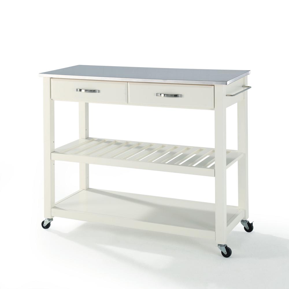 Stainless Steel Top Kitchen Prep Rolling Cart. Picture 1