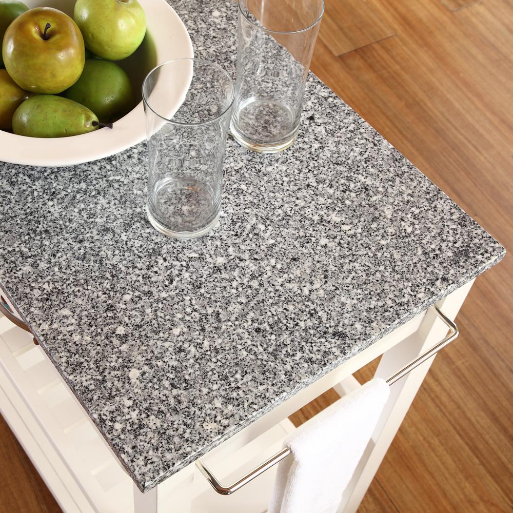 Granite Top Kitchen Prep Rolling Cart. Picture 2