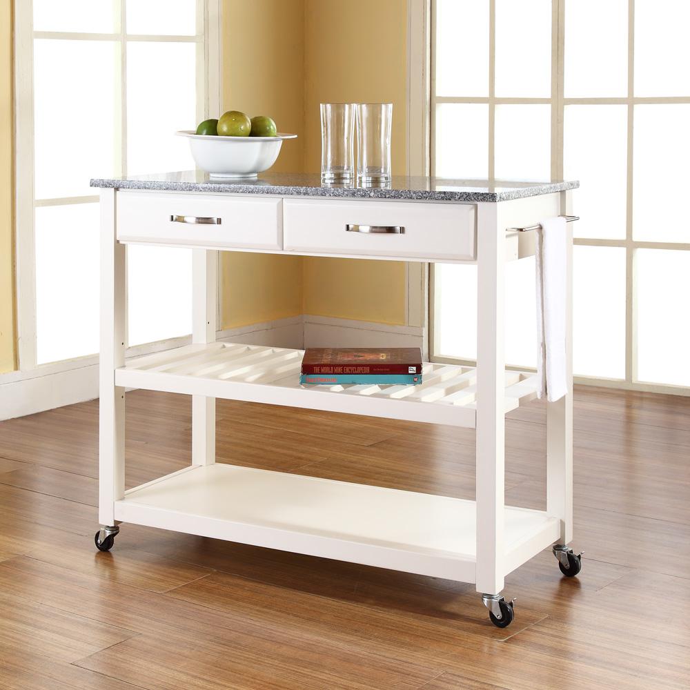 Granite Top Kitchen Prep Rolling Cart. Picture 3