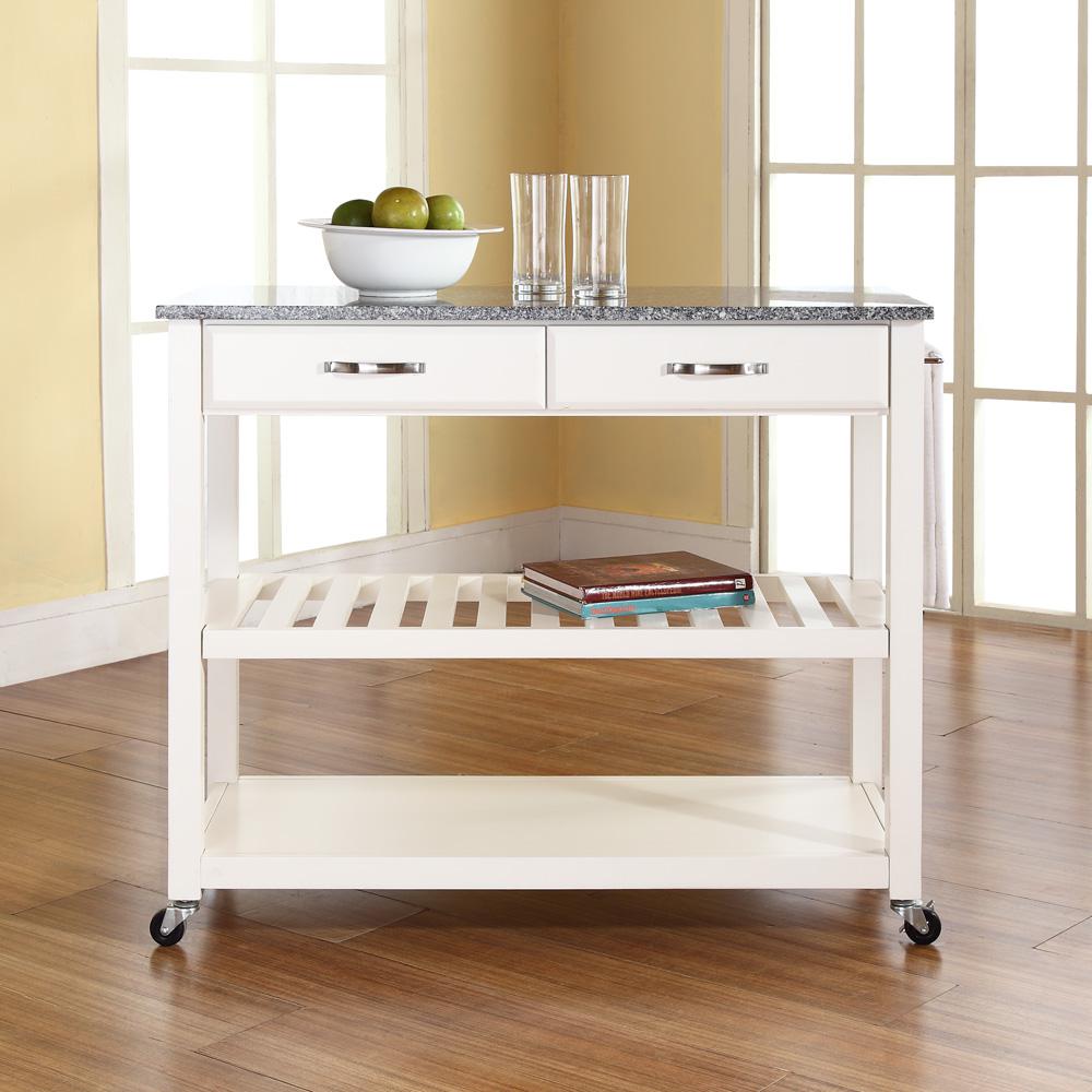 Granite Top Kitchen Prep Rolling Cart. Picture 4