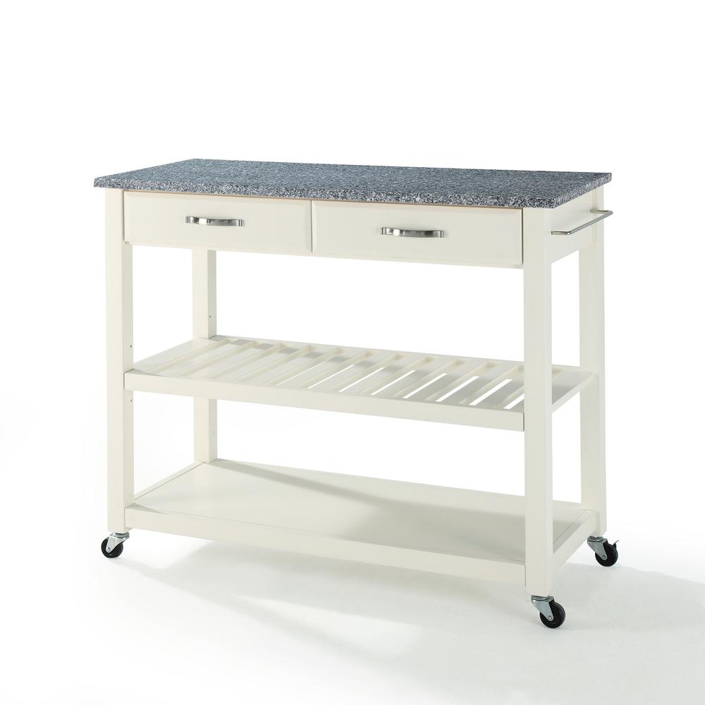 Granite Top Kitchen Prep Rolling Cart. Picture 1