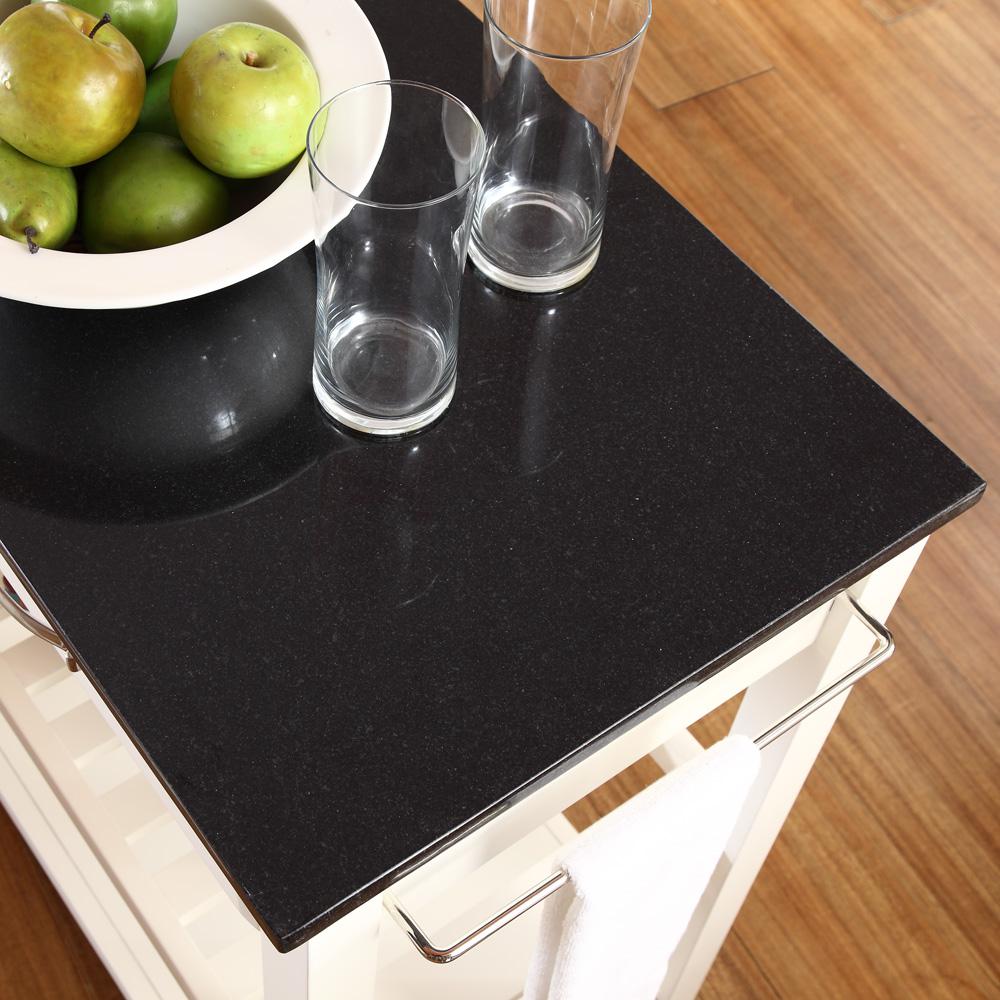 Granite Top Kitchen Prep Rolling Cart. Picture 2