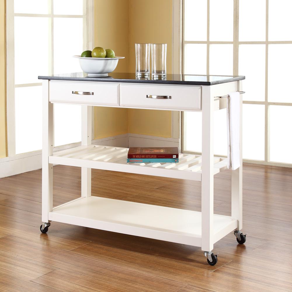 Granite Top Kitchen Prep Rolling Cart. Picture 3