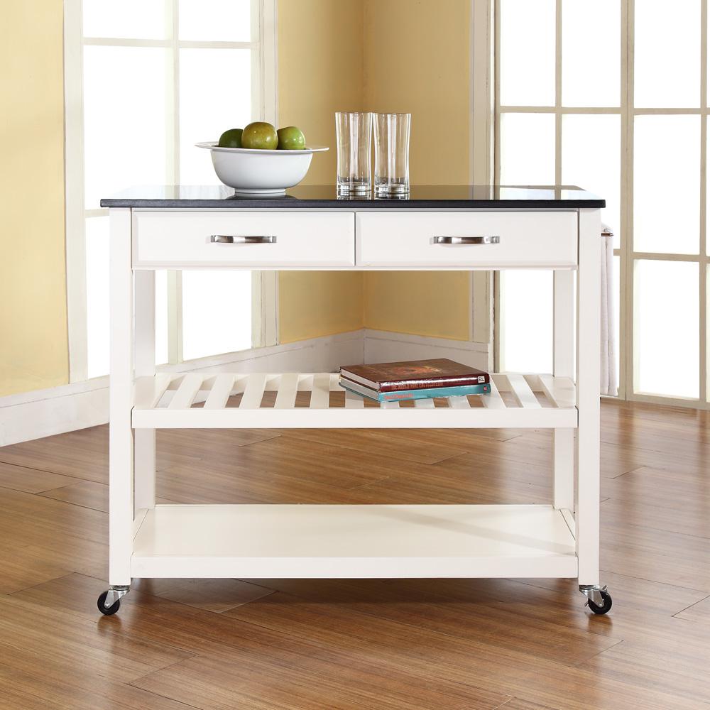 Granite Top Kitchen Prep Rolling Cart. Picture 4