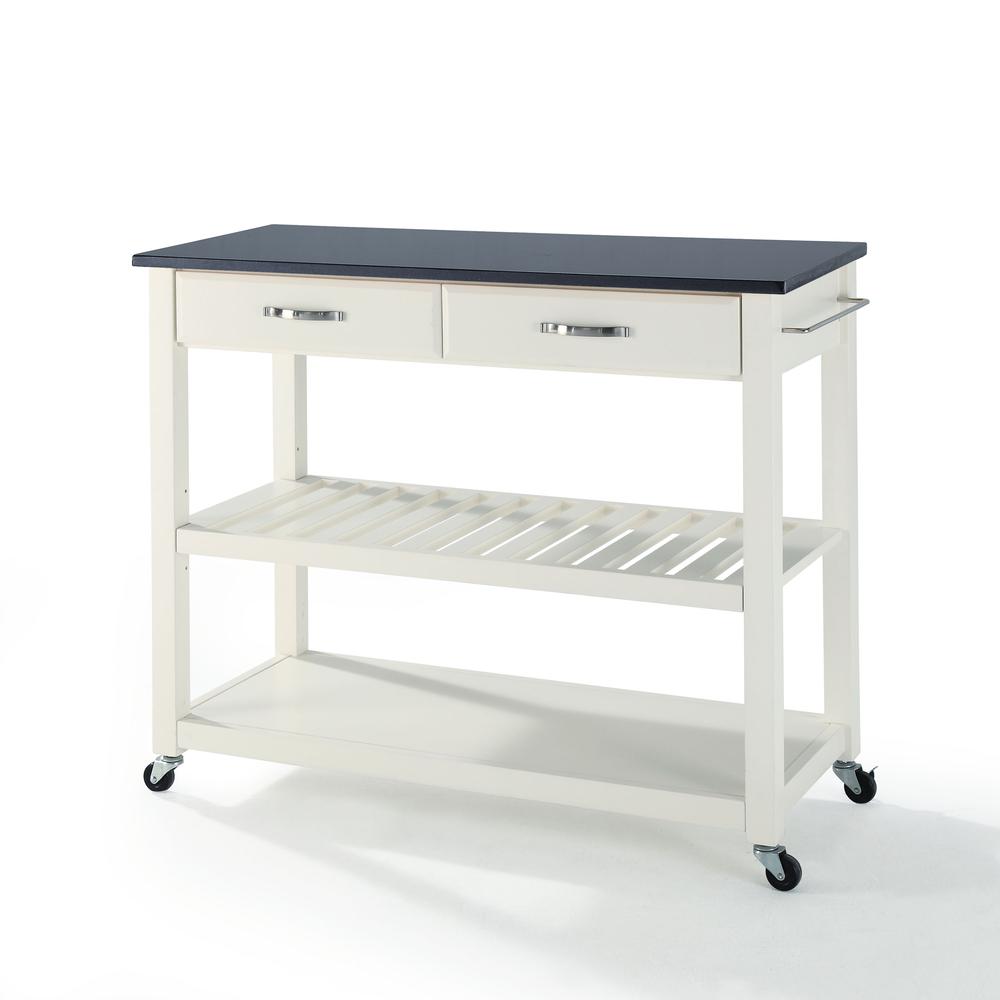 Granite Top Kitchen Prep Rolling Cart. Picture 1