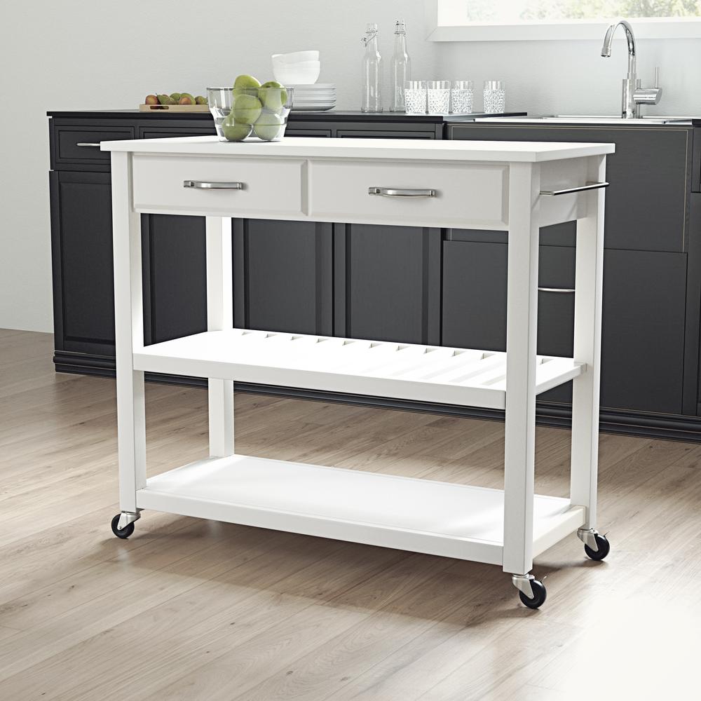 Stone Top Kitchen Prep Rolling Cart. Picture 2