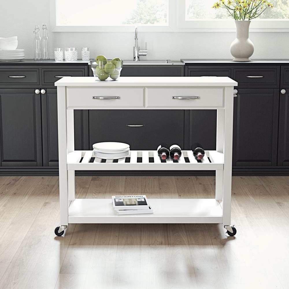 Stone Top Kitchen Prep Rolling Cart. Picture 3