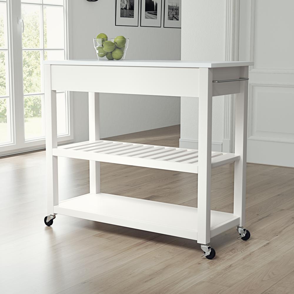 Stone Top Kitchen Prep Rolling Cart. Picture 4