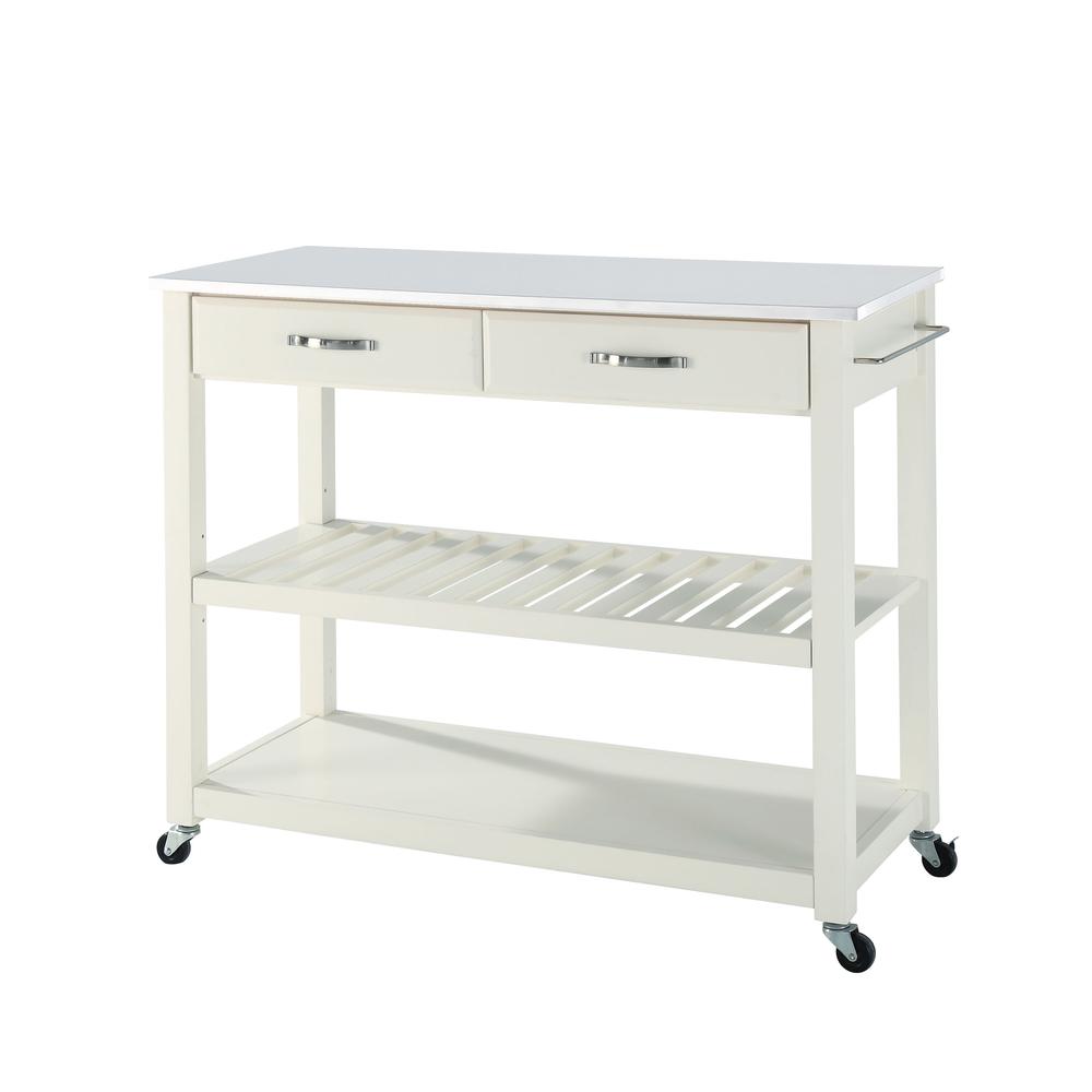 Stone Top Kitchen Prep Rolling Cart. Picture 1