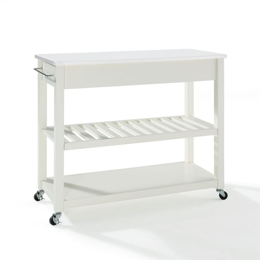 Stone Top Kitchen Prep Rolling Cart. Picture 6