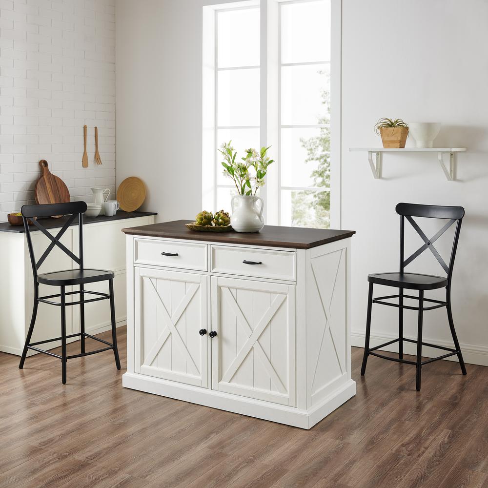 Clifton Kitchen Island W/Camille Stools - Kitchen Island & 2 Stools. Picture 2