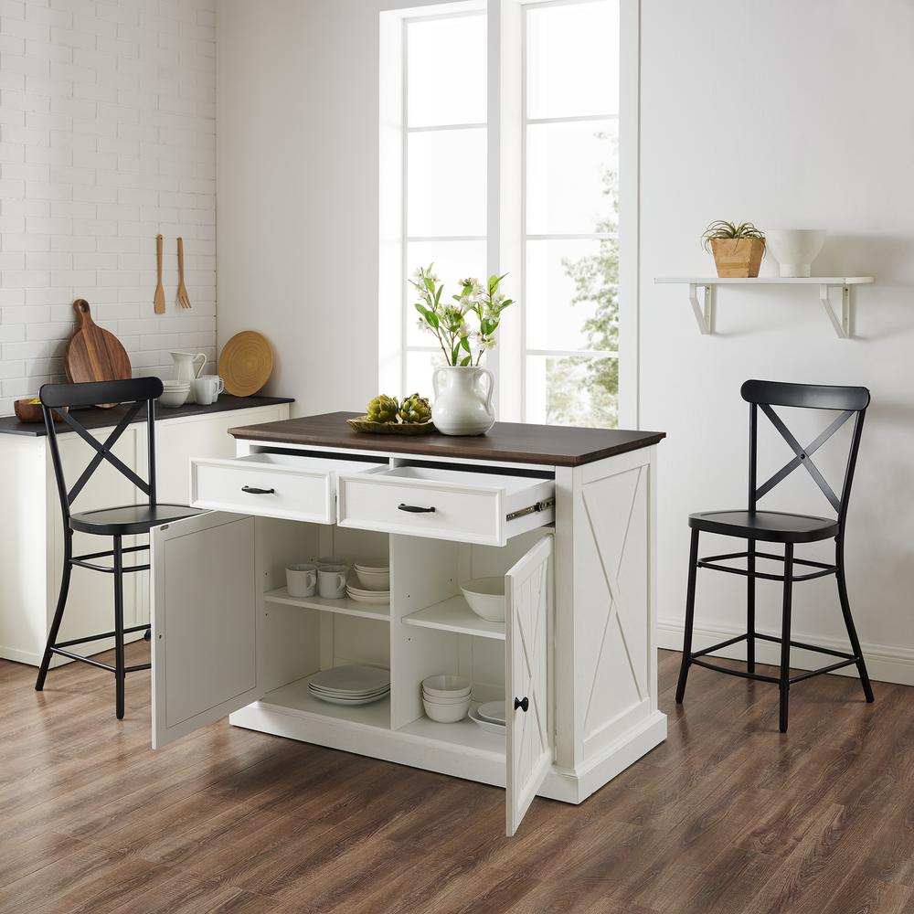 Clifton Kitchen Island W/Camille Stools - Kitchen Island & 2 Stools. Picture 6